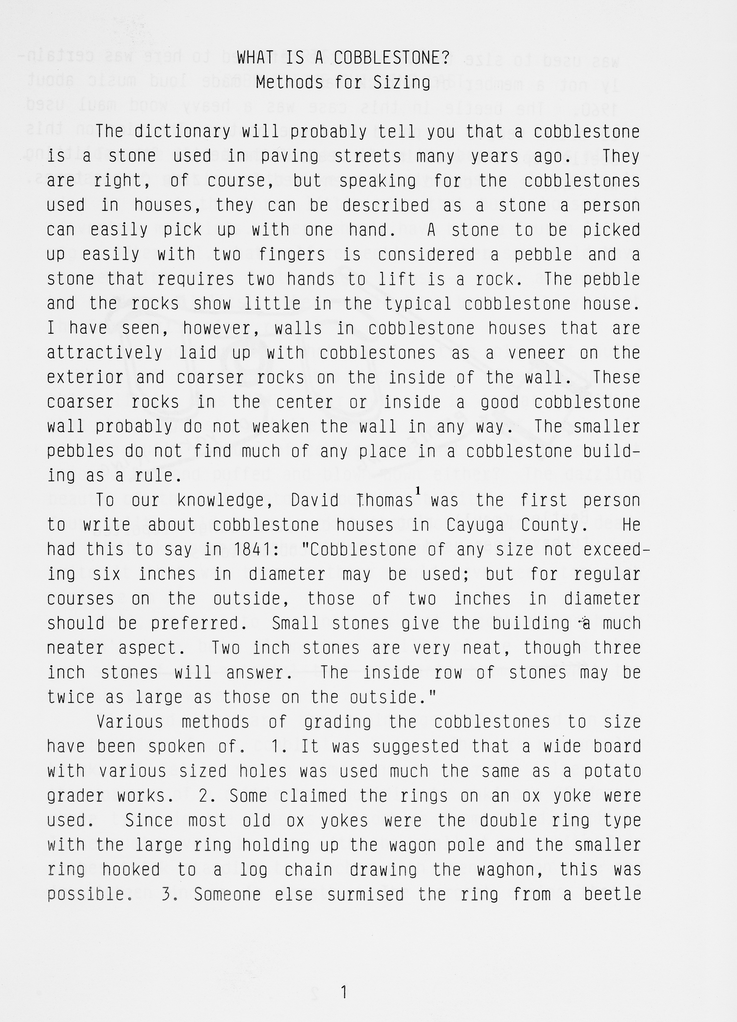 Cayugas Cobblestones p 1